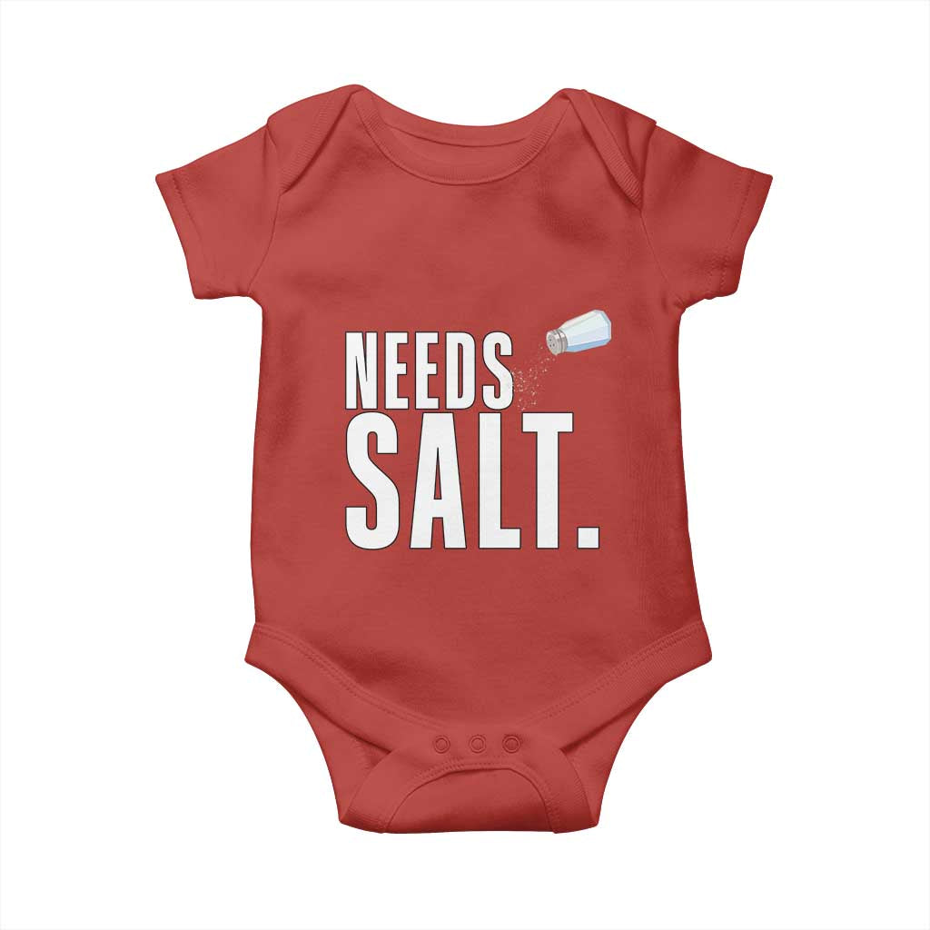 Needs Salt Baby Onesie Funny Cooking Baking Foodie TS14 Red Print Your Wear