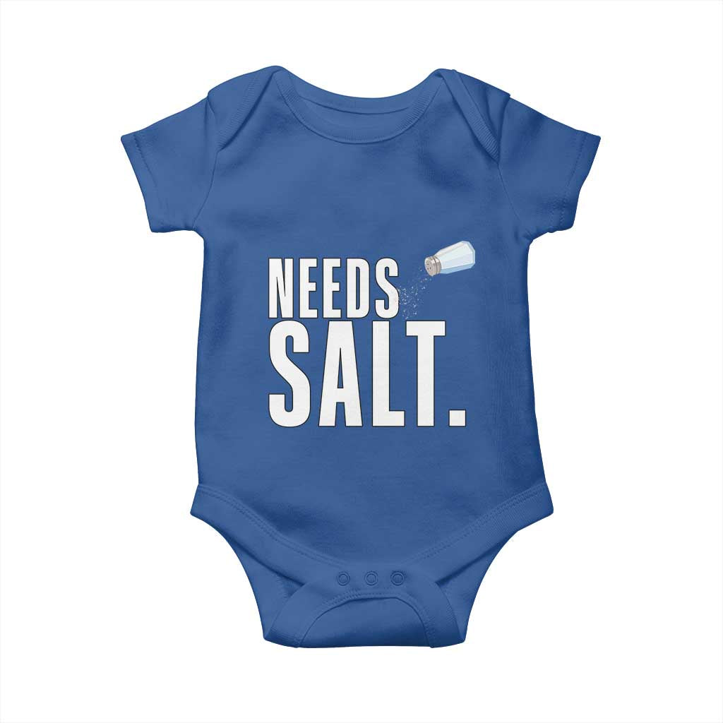 Needs Salt Baby Onesie Funny Cooking Baking Foodie TS14 Royal Blue Print Your Wear