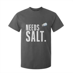 Needs Salt T Shirt For Kid Funny Cooking Baking Foodie TS14 Dark Heather Print Your Wear