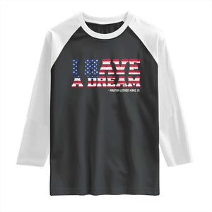 Martin Luther King Jr Raglan Shirt Black History African American TS14 Black White Print Your Wear