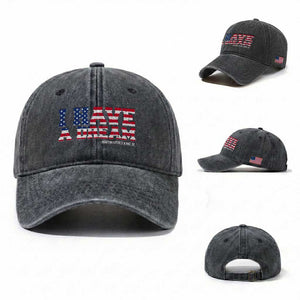 Martin Luther King Jr Washed Cotton Baseball Cap Black History African American TS14 Washed Cap Universal Fit Dark Gray Print Your Wear
