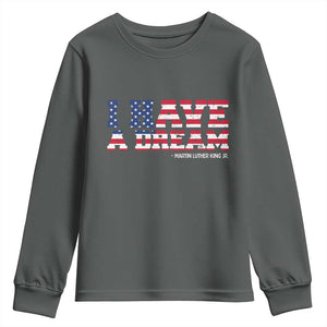 Martin Luther King Jr Youth Sweatshirt Black History African American TS14 Dark Heather Print Your Wear