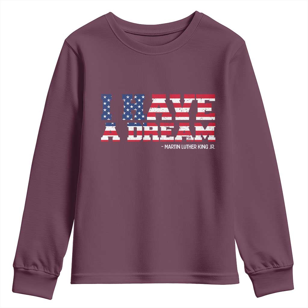 Martin Luther King Jr Youth Sweatshirt Black History African American TS14 Maroon Print Your Wear