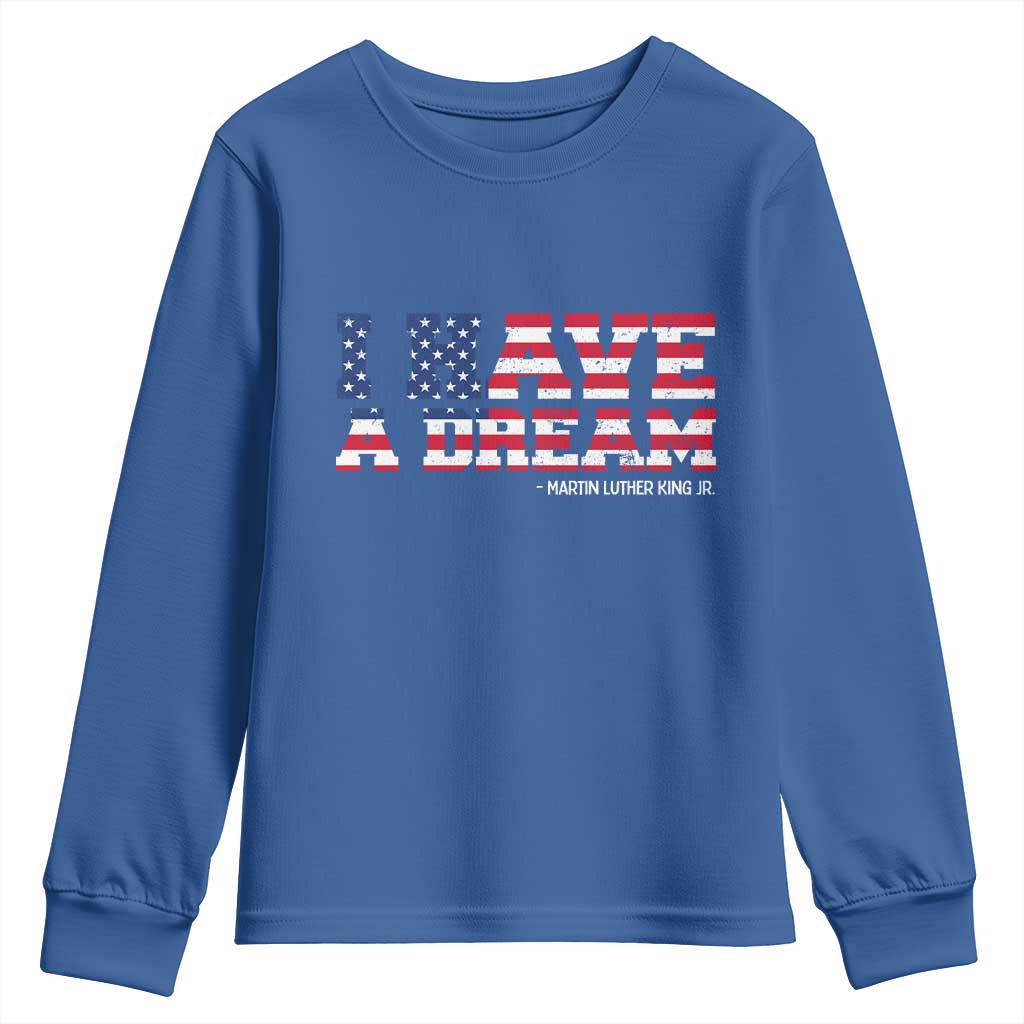 Martin Luther King Jr Youth Sweatshirt Black History African American TS14 Royal Blue Print Your Wear