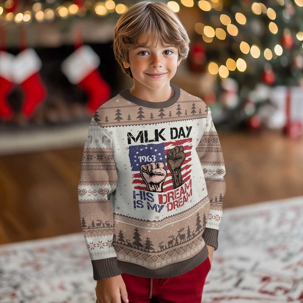 His Dream is My Dream Ugly Christmas Sweater Martin Luther King Jr MLK Day TS14 Mocha Mousse Print Your Wear