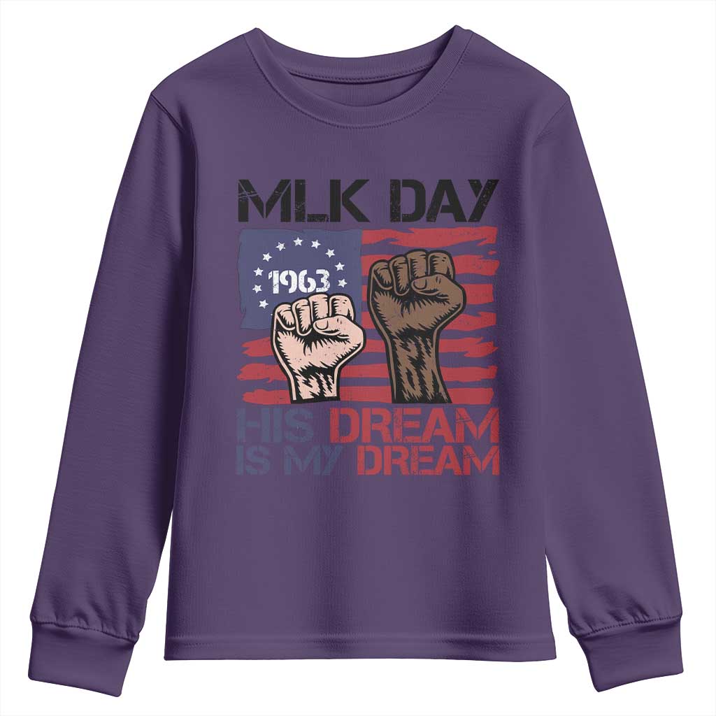 His Dream is My Dream Youth Sweatshirt Martin Luther King Jr MLK Day TS14 Purple Print Your Wear