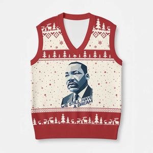 Martin Luther King Jr V-Neck Knit Sweater Vest We Still Have A Dream TS14 Beige Red Print Your Wear