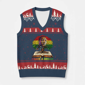 Martin Luther King Jr V-Neck Knit Sweater Vest Black History Month Melanin African TS14 Navy Red Print Your Wear