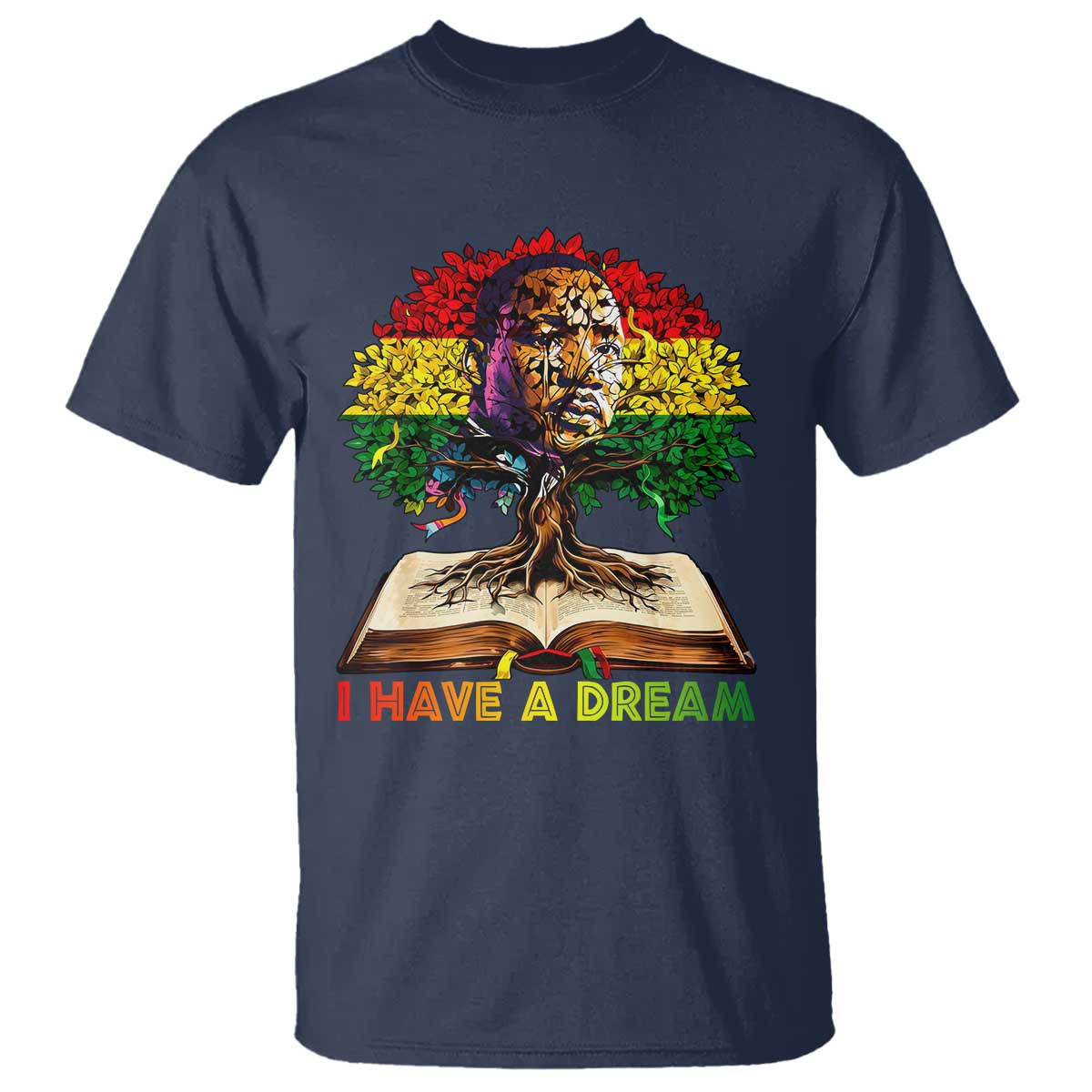 Martin Luther King Jr T Shirt Black History Month Melanin African TS14 Navy Print Your Wear