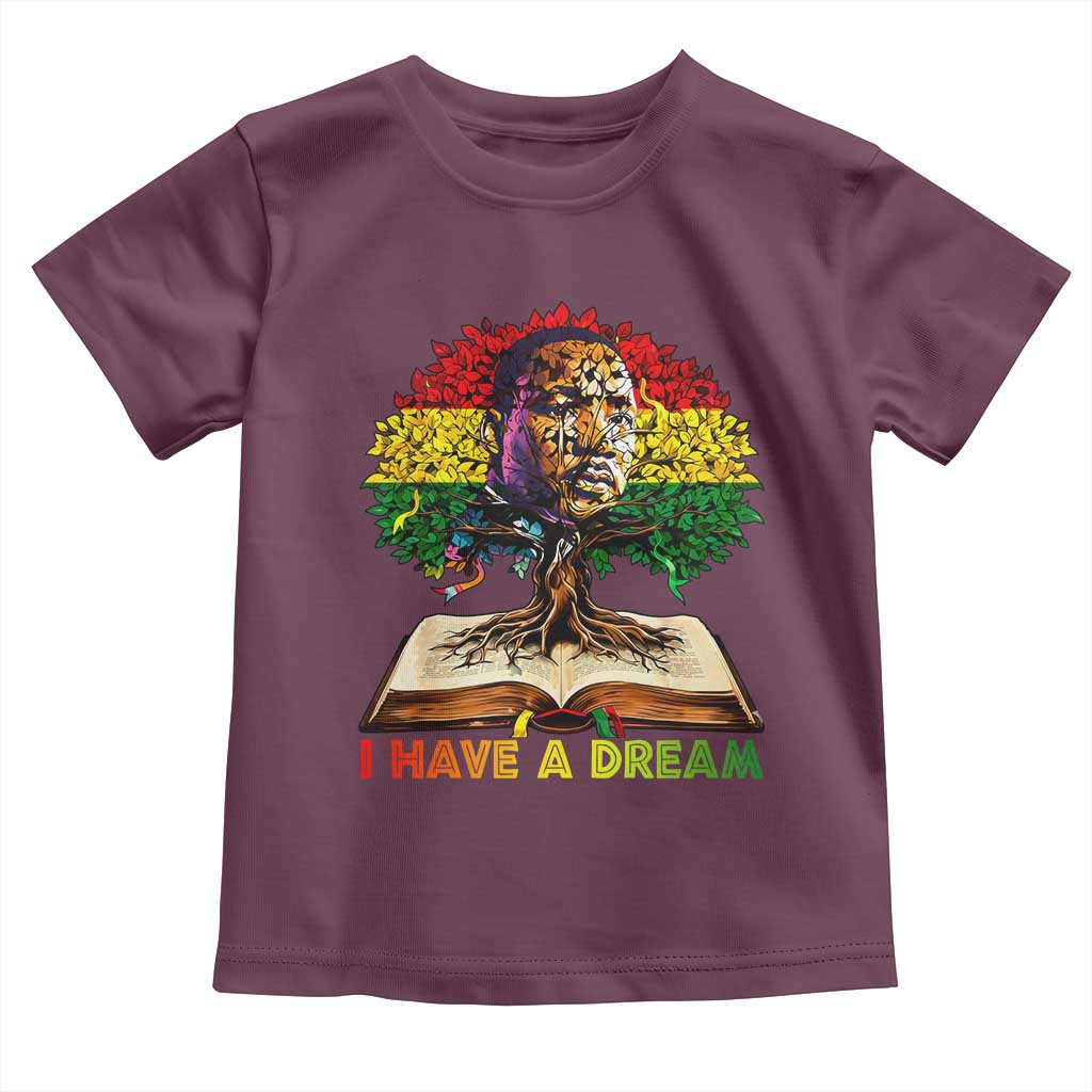 Martin Luther King Jr Toddler T Shirt Black History Month Melanin African TS14 Maroon Print Your Wear