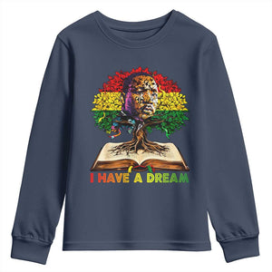 Martin Luther King Jr Youth Sweatshirt Black History Month Melanin African TS14 Navy Print Your Wear