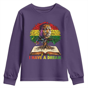 Martin Luther King Jr Youth Sweatshirt Black History Month Melanin African TS14 Purple Print Your Wear