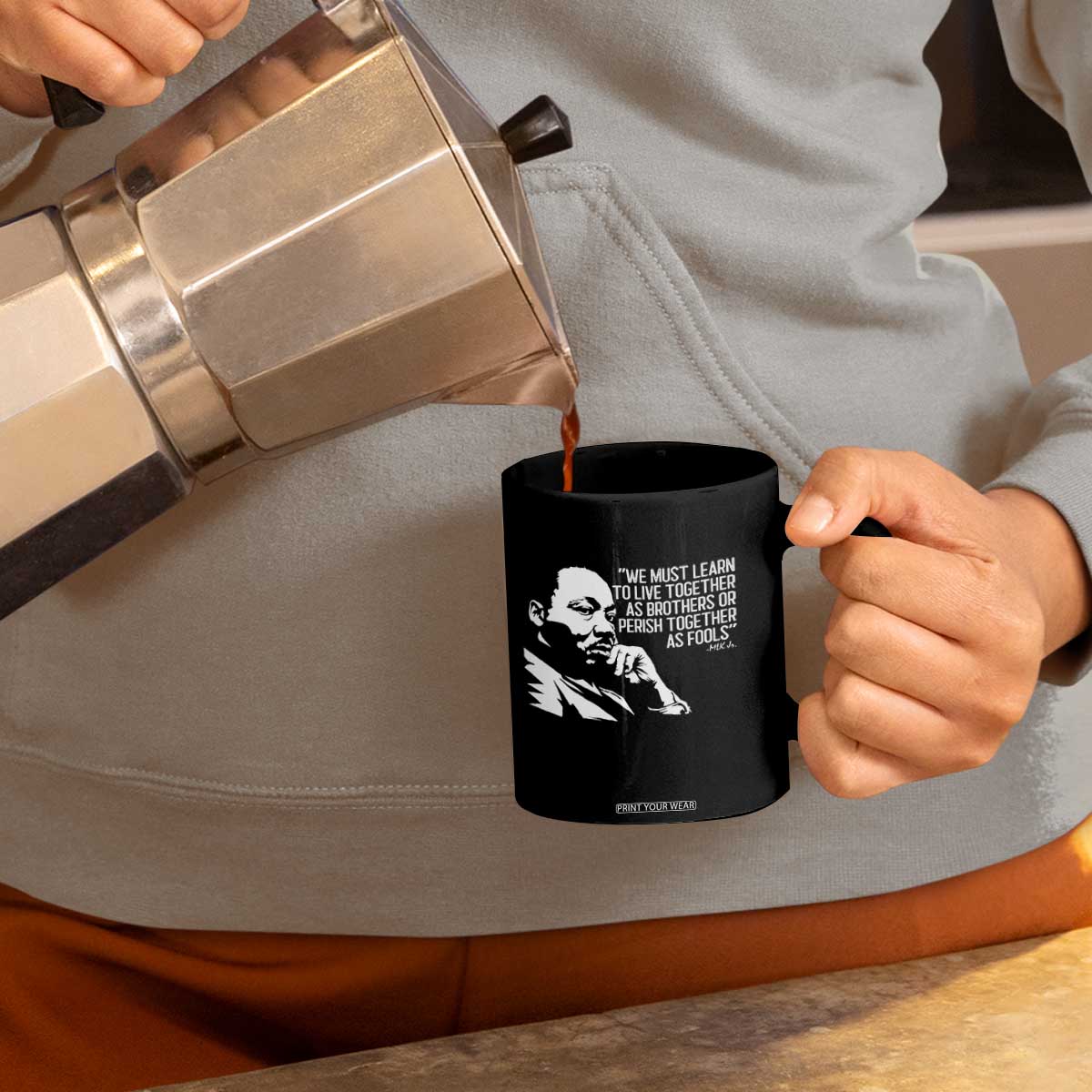 Martin Luther King Jr Coffee Mug We Must Learn to Live Together as Brothers MLK Quote TS14 Print Your Wear