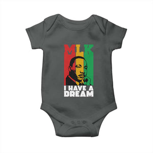 Martin Luther King Jr Baby Onesie I Have Dream MLK Quote TS14 Dark Heather Print Your Wear