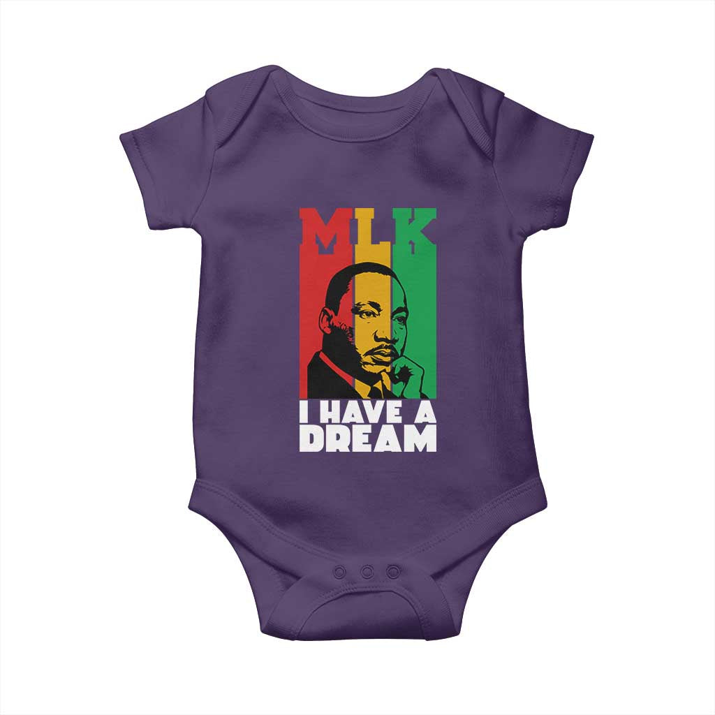 Martin Luther King Jr Baby Onesie I Have Dream MLK Quote TS14 Purple Print Your Wear