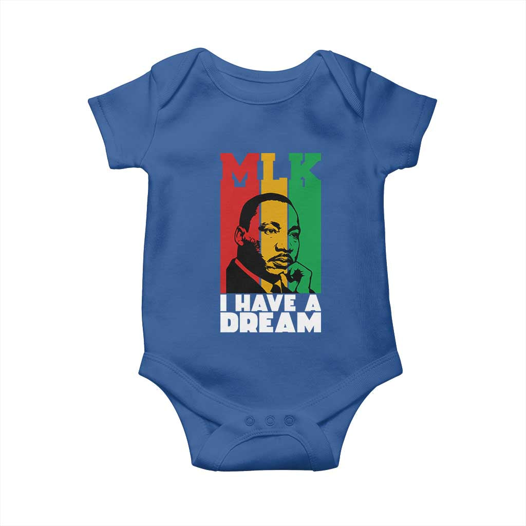 Martin Luther King Jr Baby Onesie I Have Dream MLK Quote TS14 Royal Blue Print Your Wear