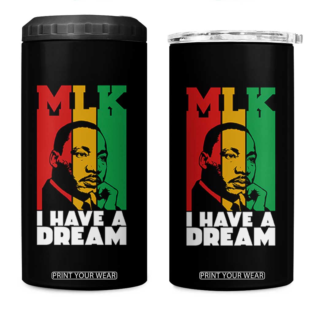 Martin Luther King Jr 4 in 1 Can Cooler Tumbler I Have Dream MLK Quote TS14 One Size: 16 oz Black Print Your Wear
