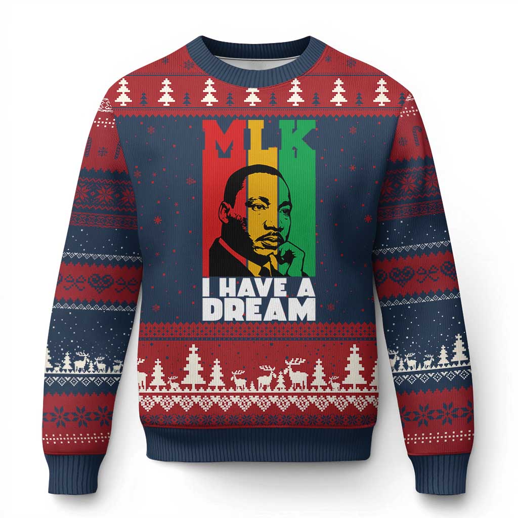 Martin Luther King Jr Ugly Christmas Sweater I Have Dream MLK Quote TS14 Navy Red Print Your Wear