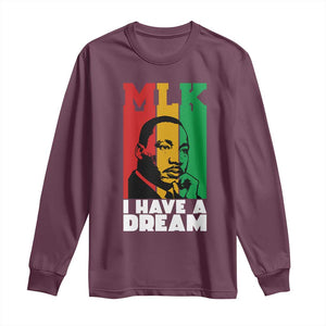 Martin Luther King Jr Long Sleeve Shirt I Have Dream MLK Quote TS14 Maroon Print Your Wear