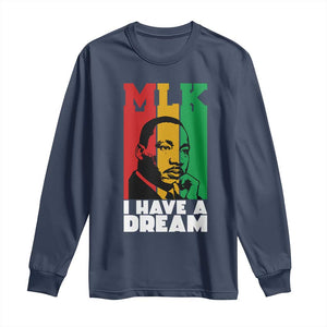 Martin Luther King Jr Long Sleeve Shirt I Have Dream MLK Quote TS14 Navy Print Your Wear