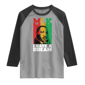 Martin Luther King Jr Raglan Shirt I Have Dream MLK Quote TS14 Sport Gray Black Print Your Wear