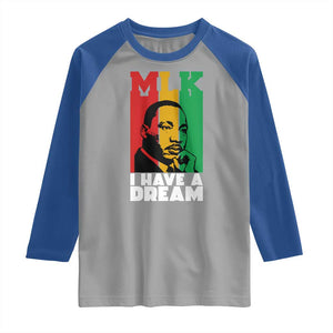 Martin Luther King Jr Raglan Shirt I Have Dream MLK Quote TS14 Sport Gray Royal Print Your Wear