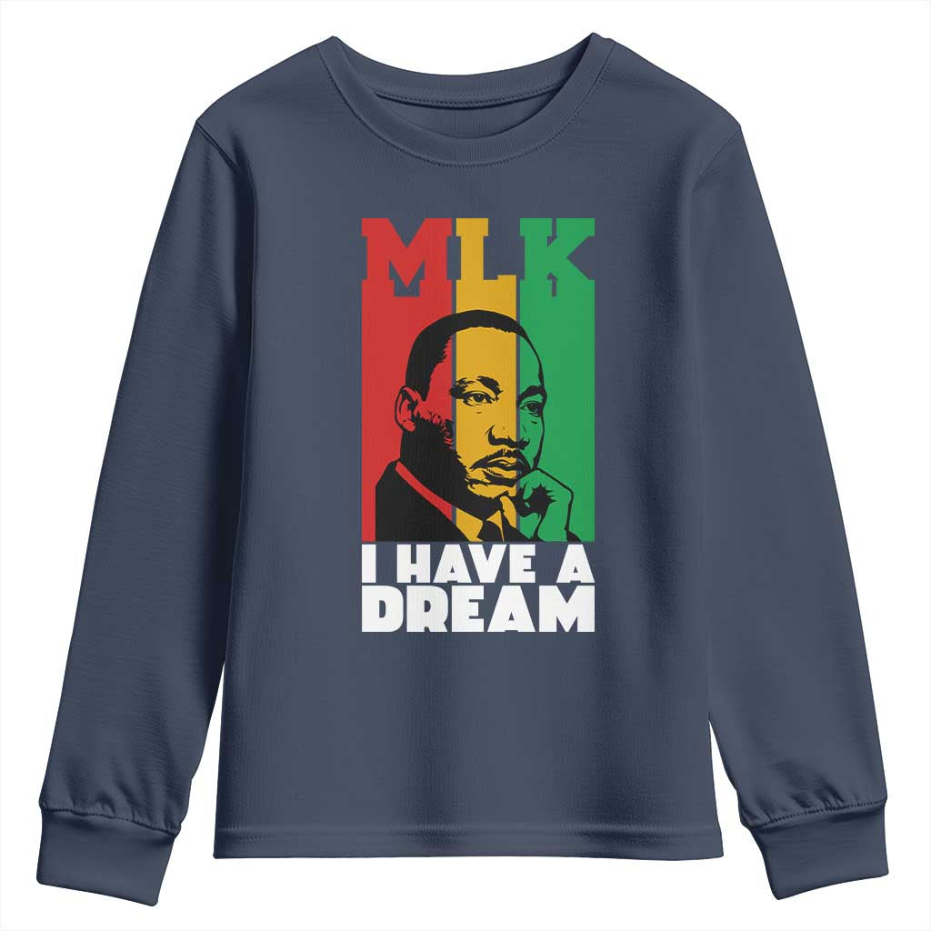Martin Luther King Jr Youth Sweatshirt I Have Dream MLK Quote TS14 Navy Print Your Wear