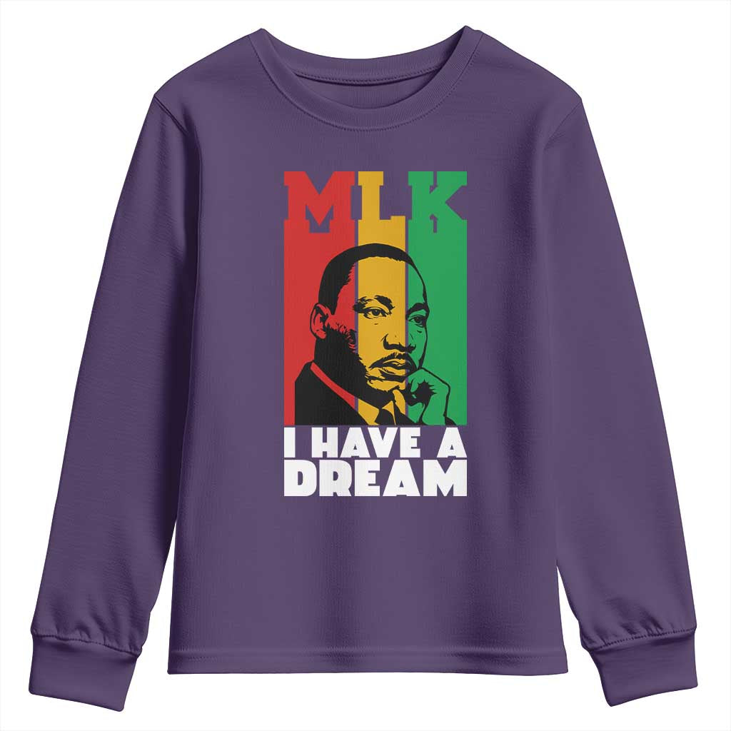 Martin Luther King Jr Youth Sweatshirt I Have Dream MLK Quote TS14 Purple Print Your Wear