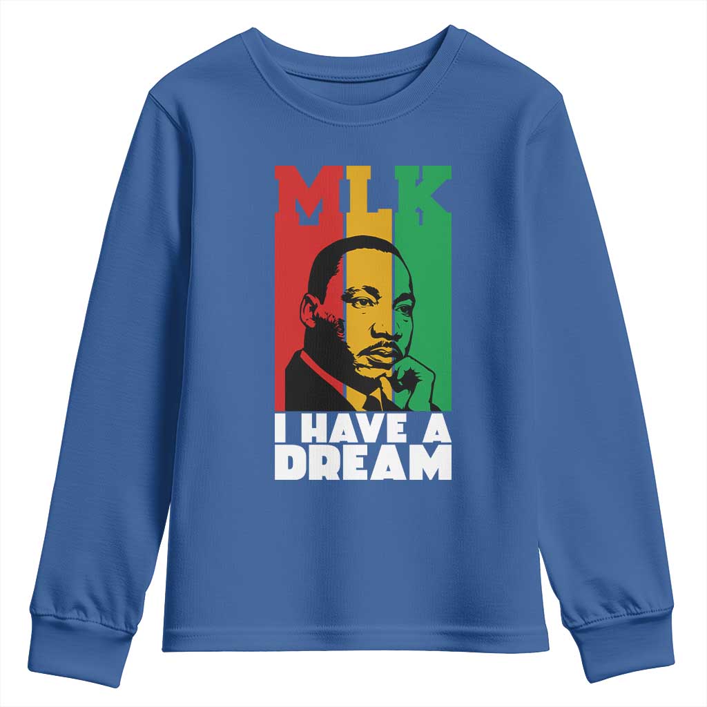 Martin Luther King Jr Youth Sweatshirt I Have Dream MLK Quote TS14 Royal Blue Print Your Wear