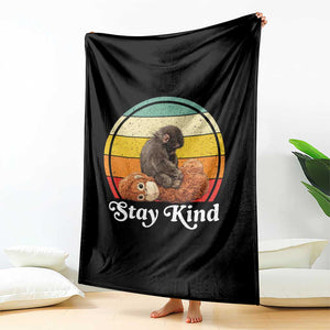 Punch Mokey Throw Blanket Viral Trend Baby Monkey Stay Kind TS14 Print Your Wear