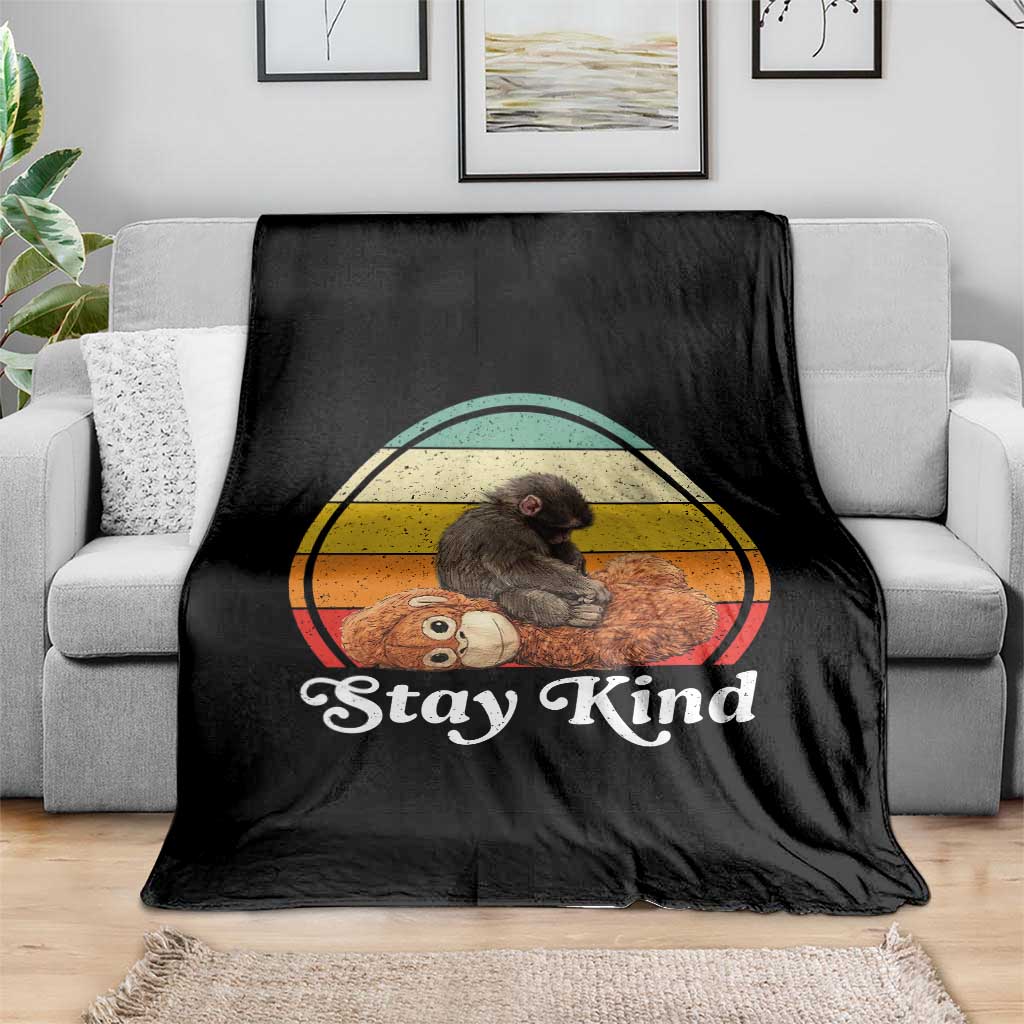 Punch Mokey Throw Blanket Viral Trend Baby Monkey Stay Kind TS14 Print Your Wear