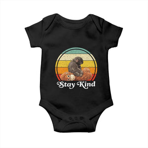 Punch Mokey Baby Onesie Viral Trend Baby Monkey Stay Kind TS14 Black Print Your Wear