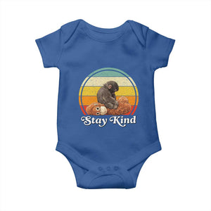 Punch Mokey Baby Onesie Viral Trend Baby Monkey Stay Kind TS14 Royal Blue Print Your Wear