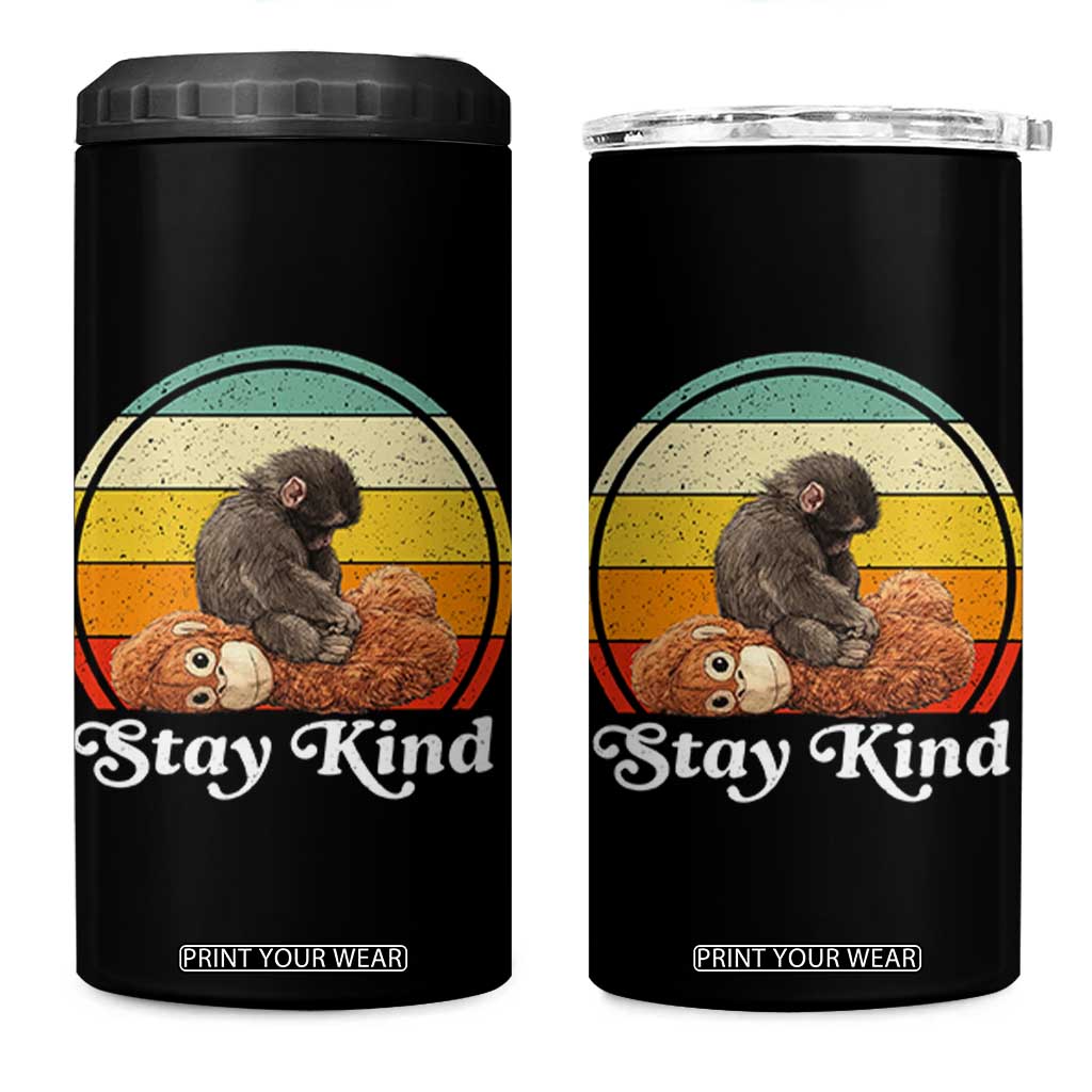 Punch Mokey 4 in 1 Can Cooler Tumbler Viral Trend Baby Monkey Stay Kind TS14 One Size: 16 oz Black Print Your Wear