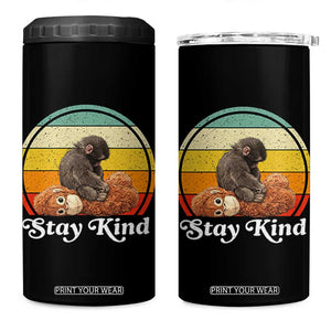 Punch Mokey 4 in 1 Can Cooler Tumbler Viral Trend Baby Monkey Stay Kind TS14 One Size: 16 oz Black Print Your Wear