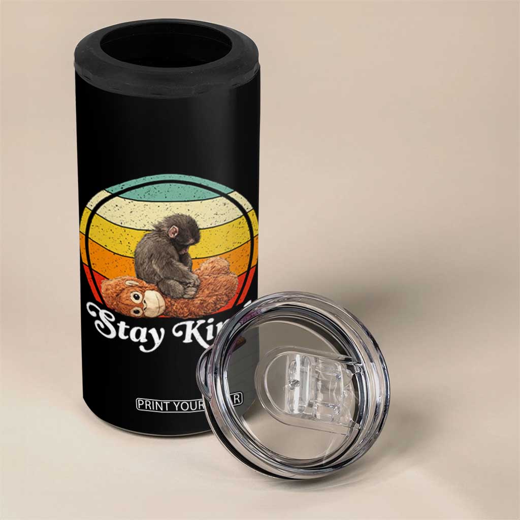 Punch Mokey 4 in 1 Can Cooler Tumbler Viral Trend Baby Monkey Stay Kind TS14 Print Your Wear