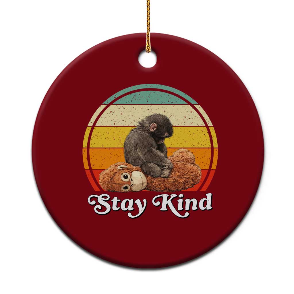 Punch Mokey Ceramic Ornament Viral Trend Baby Monkey Stay Kind TS14 1pc Red Print Your Wear