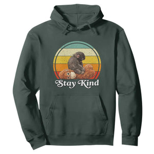 Punch Mokey Hoodie Viral Trend Baby Monkey Stay Kind TS14 Dark Forest Green Print Your Wear