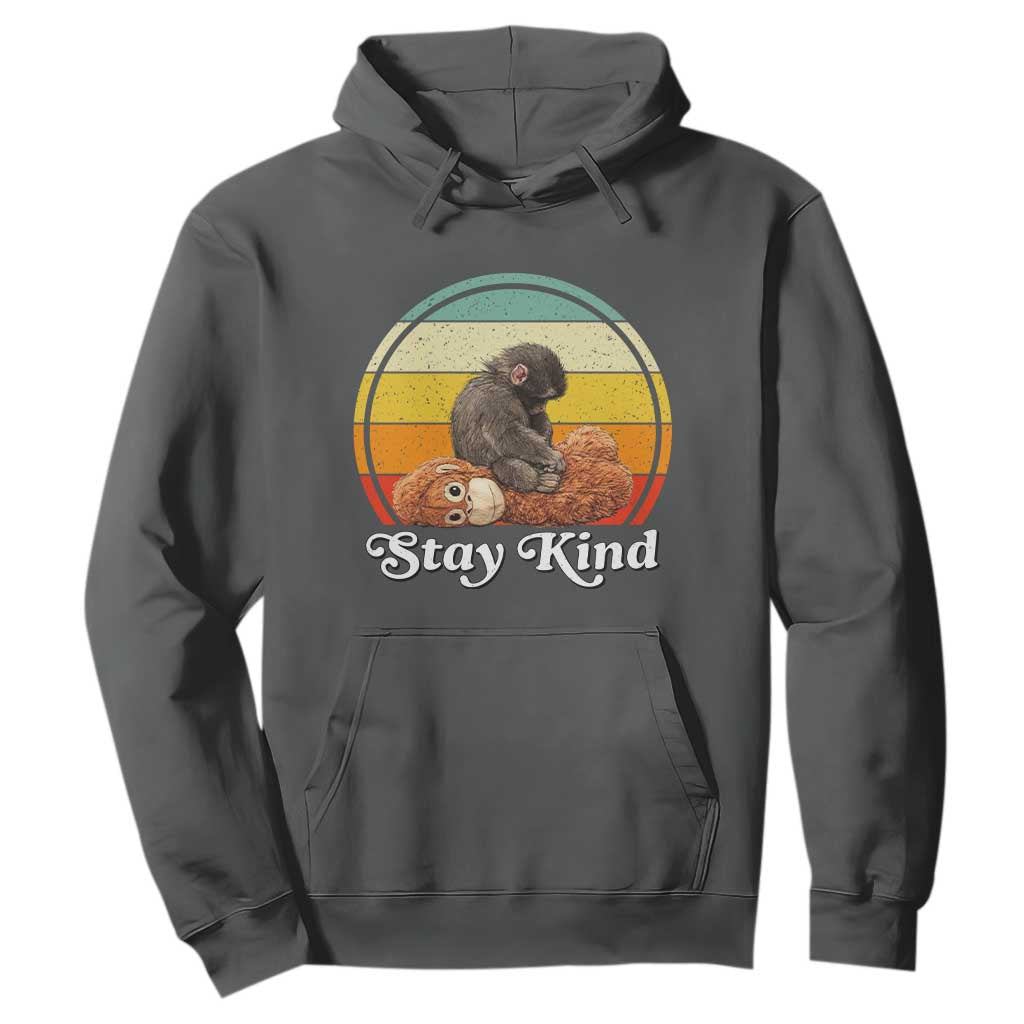 Punch Mokey Hoodie Viral Trend Baby Monkey Stay Kind TS14 Dark Heather Print Your Wear
