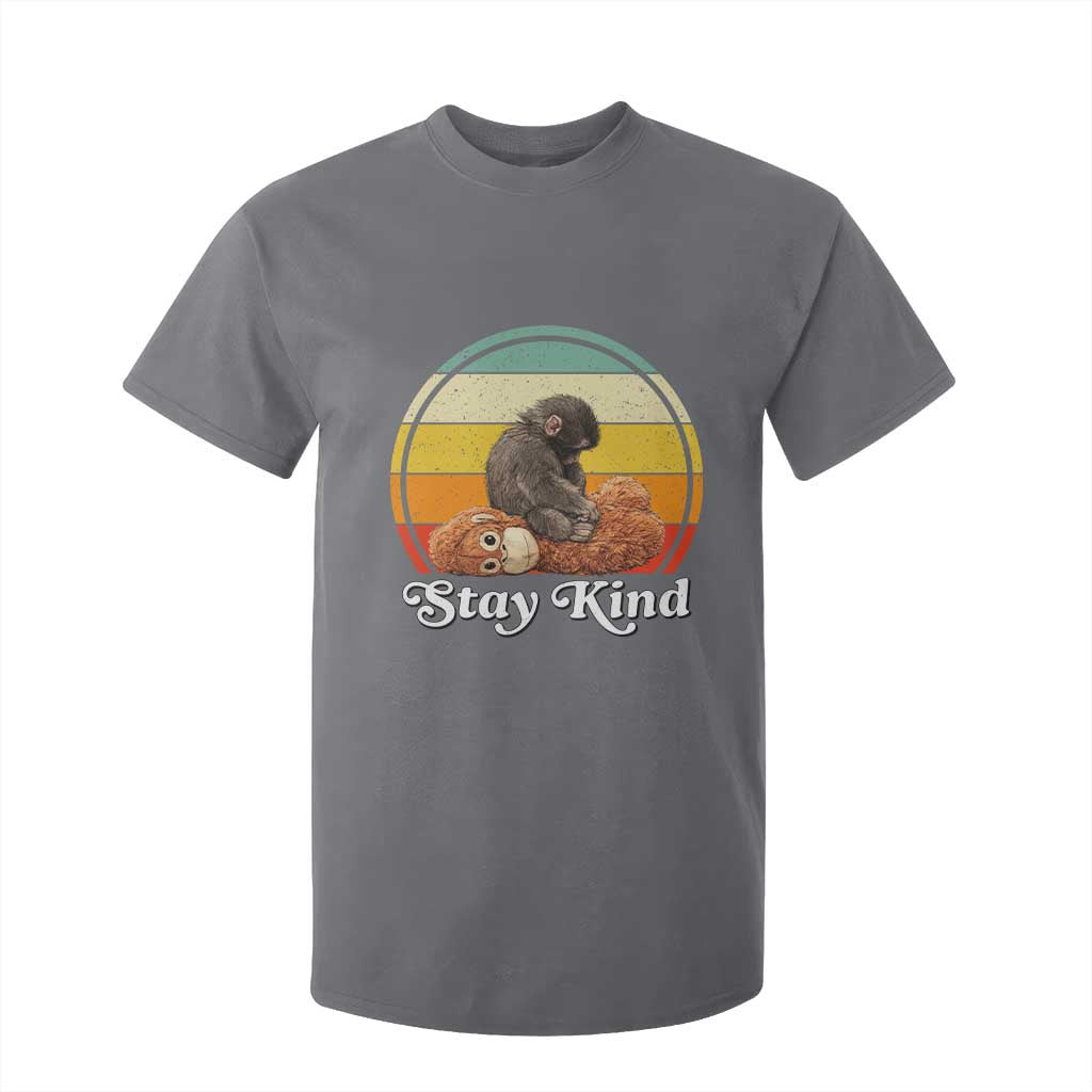 Punch Mokey T Shirt For Kid Viral Trend Baby Monkey Stay Kind TS14 Charcoal Print Your Wear