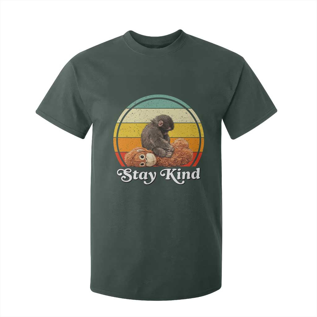 Punch Mokey T Shirt For Kid Viral Trend Baby Monkey Stay Kind TS14 Dark Forest Green Print Your Wear
