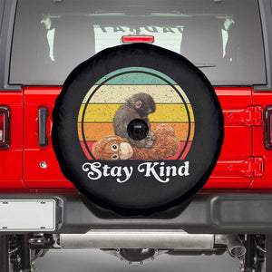 Punch Mokey Spare Tire Cover Viral Trend Baby Monkey Stay Kind TS14 Black Print Your Wear