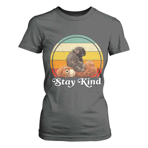 Punch Mokey T Shirt For Women Viral Trend Baby Monkey Stay Kind TS14 Dark Heather Print Your Wear