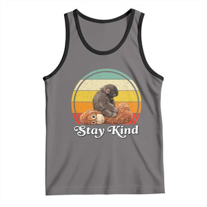 Punch Mokey Tank Top Viral Trend Baby Monkey Stay Kind TS14 Deep Heather Black Print Your Wear