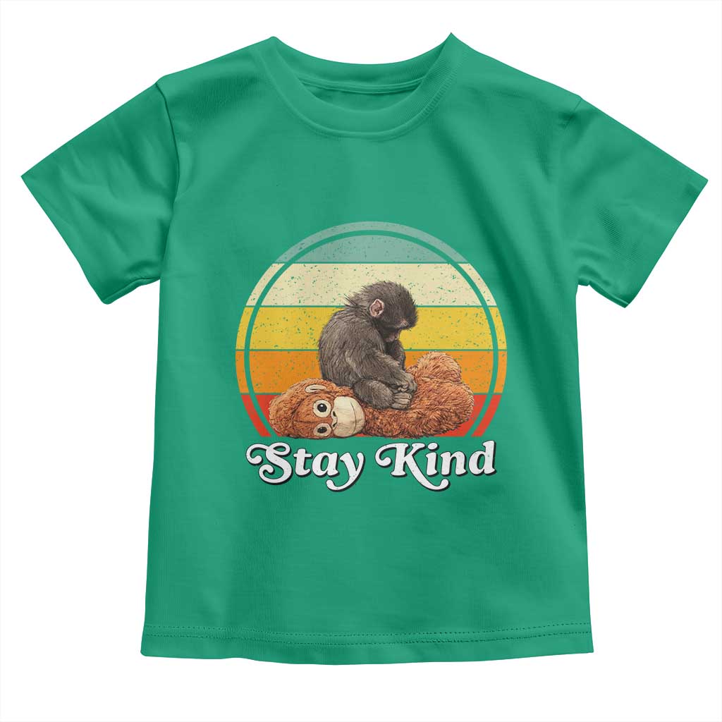 Punch Mokey Toddler T Shirt Viral Trend Baby Monkey Stay Kind TS14 Irish Green Print Your Wear