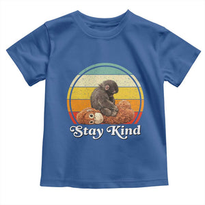 Punch Mokey Toddler T Shirt Viral Trend Baby Monkey Stay Kind TS14 Royal Blue Print Your Wear