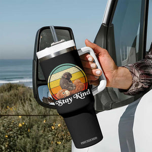 Punch Mokey Tumbler With Handle Viral Trend Baby Monkey Stay Kind TS14 Print Your Wear