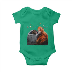 Punch Mokey Baby Onesie Viral Trend Baby Monkey Streets Meme TS14 Irish Green Print Your Wear