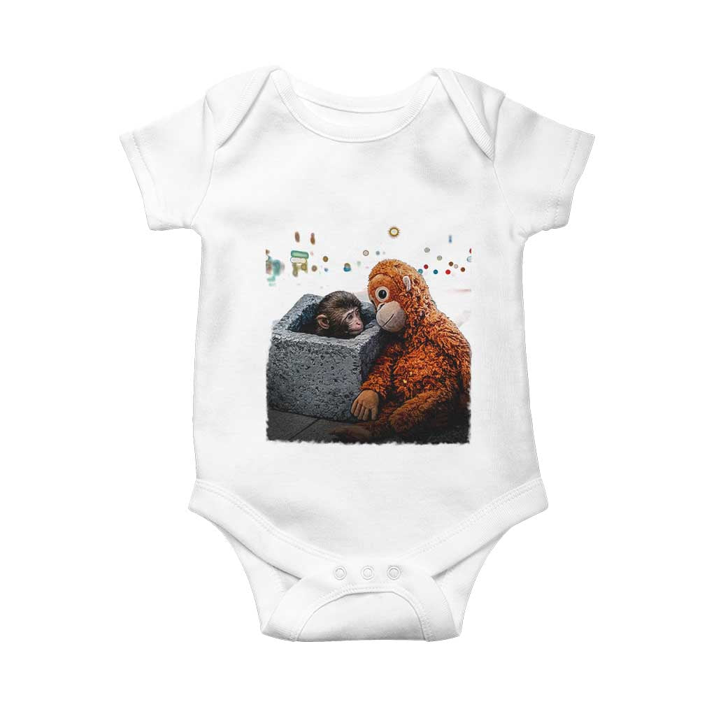 Punch Mokey Baby Onesie Viral Trend Baby Monkey Streets Meme TS14 White Print Your Wear