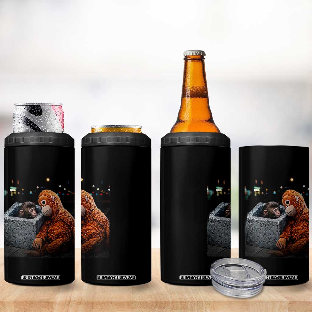 Punch Mokey 4 in 1 Can Cooler Tumbler Viral Trend Baby Monkey Streets Meme TS14 Print Your Wear